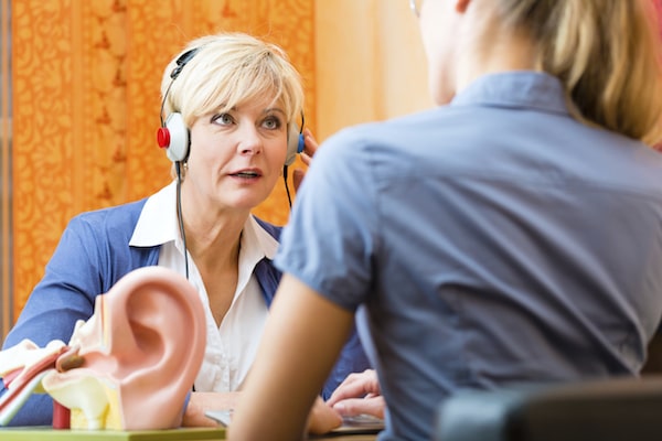 Woman Having Her Hearing Tested in San Francisco 