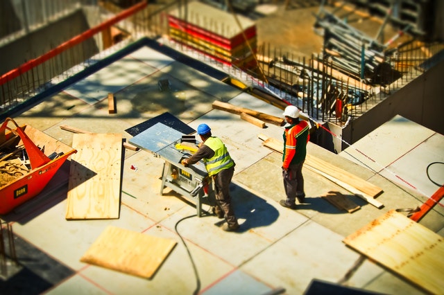 Men working at a construction site 