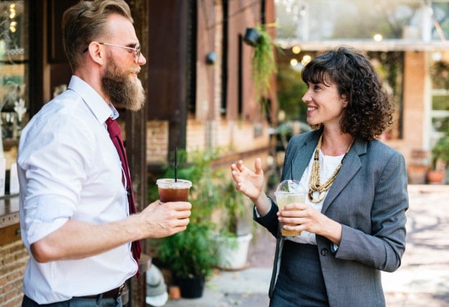 two colleagues communicating 