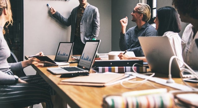 A team working together in an office