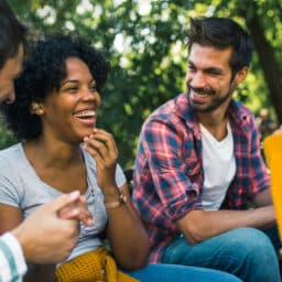 People hanging out in a group